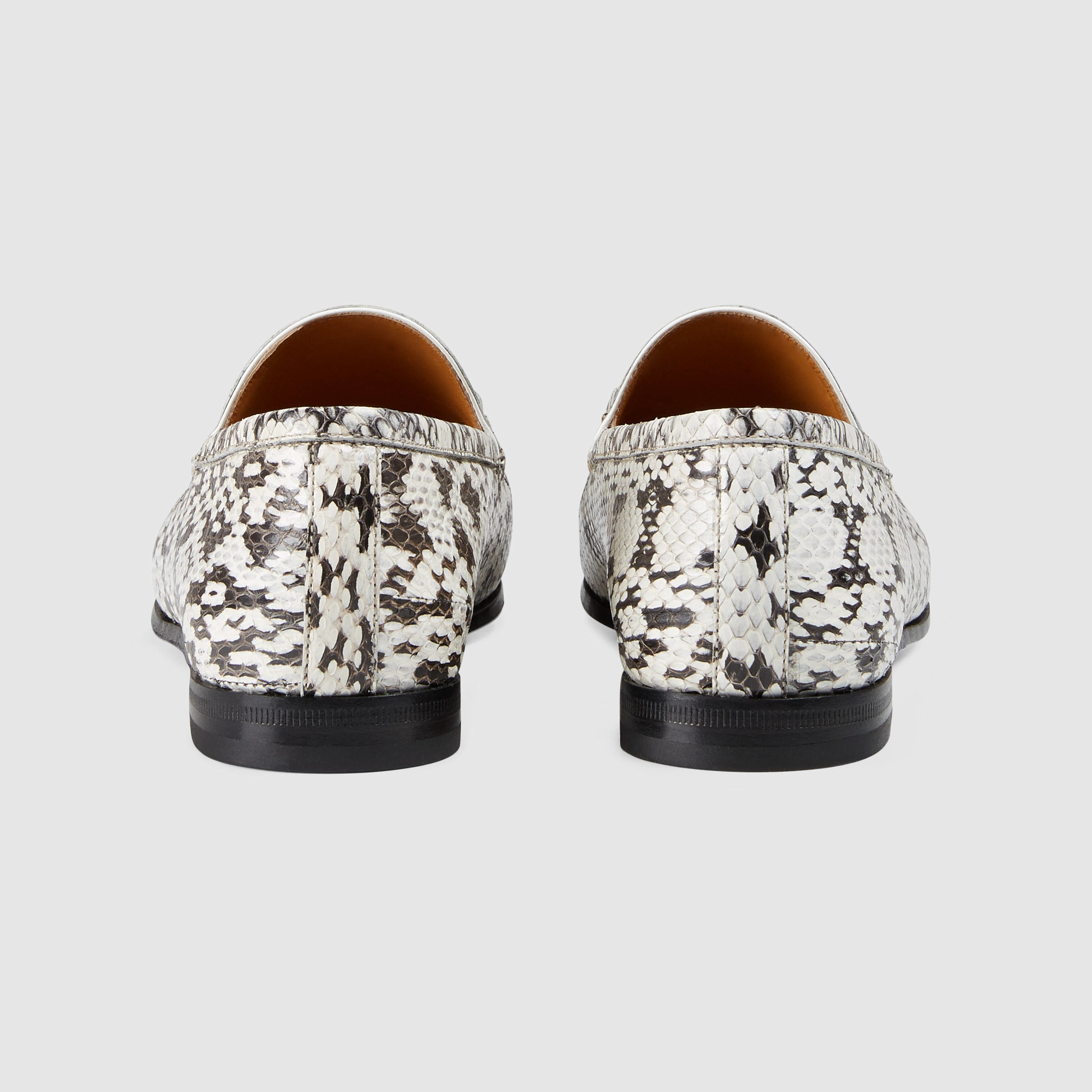 Lyst Gucci Jordaan Snakeskin Loafers in Gray